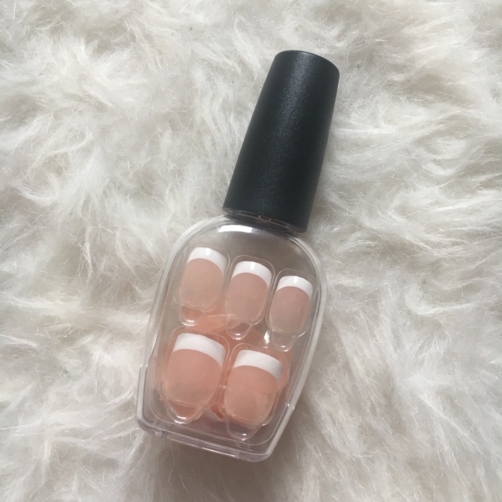 Press On French Tip Manicure Fake Acrylic Nails